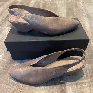 Eileen Fisher Bronze Slingback Wedges
